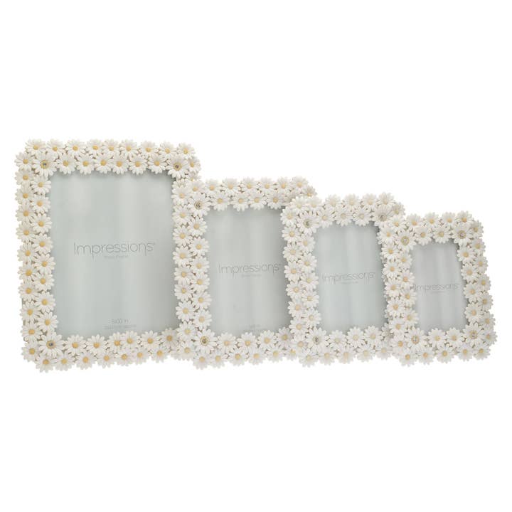 WIDDOP and Co. - Wholesale Picture Frame - Impressions White Resin Daisy Photo Frame 6" x 8"3