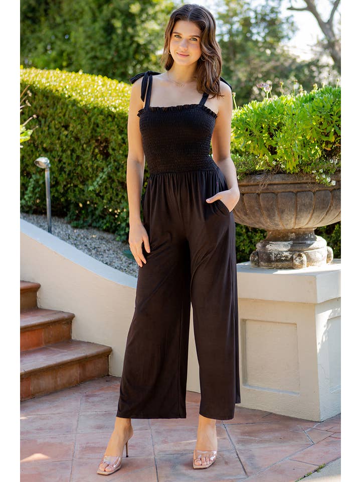 Orange Farm Clothing - Wholesale Jumpsuit - Women's - Smocked Bodice Jumpsuit-2 Colors