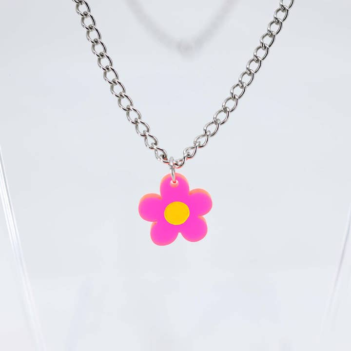 Neon Flower — Acrylic Necklace for wholesale by Verdant Moon
