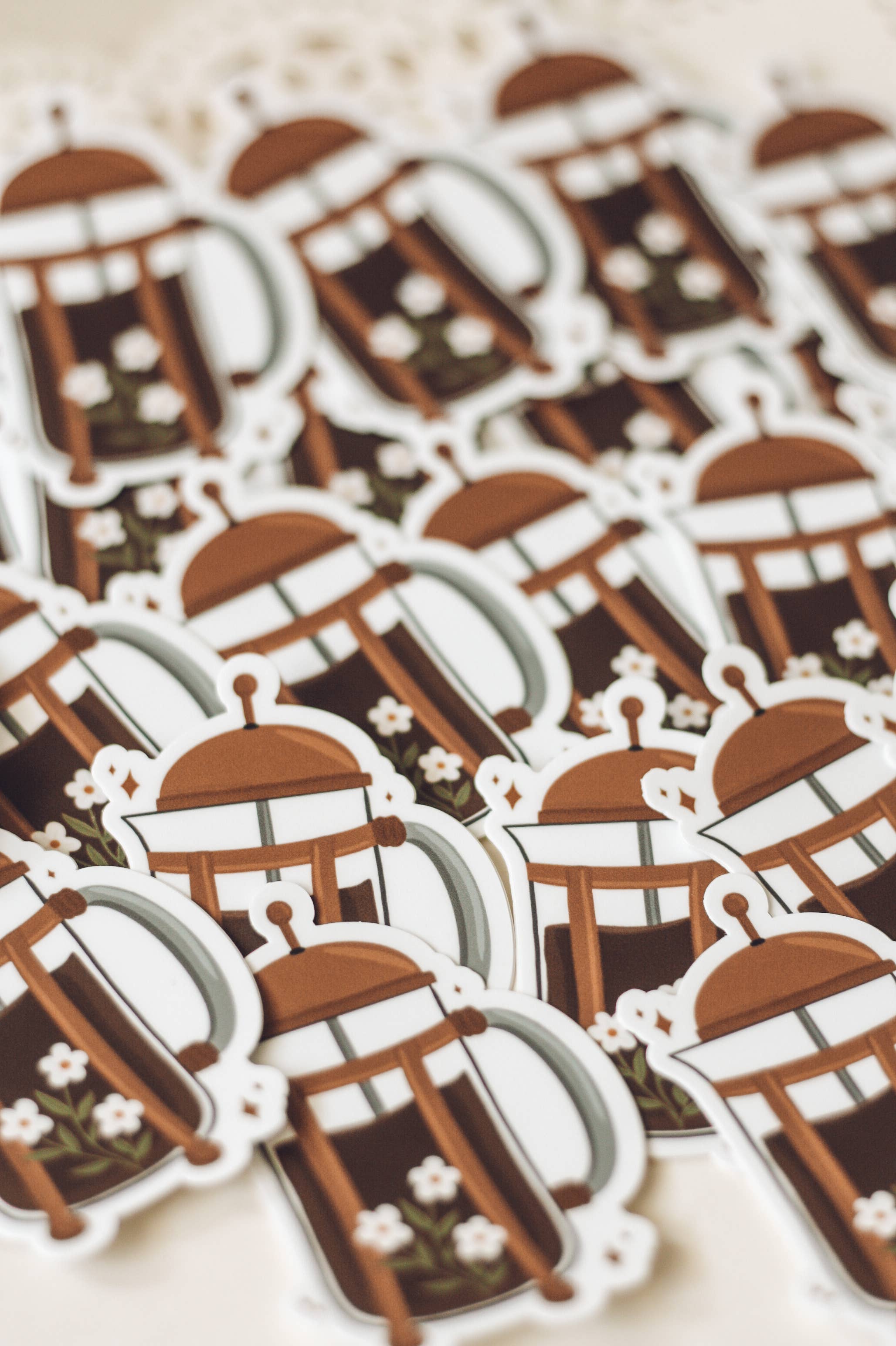 Jess' Paper Co. - Wholesale Sticker - French Press Sticker2