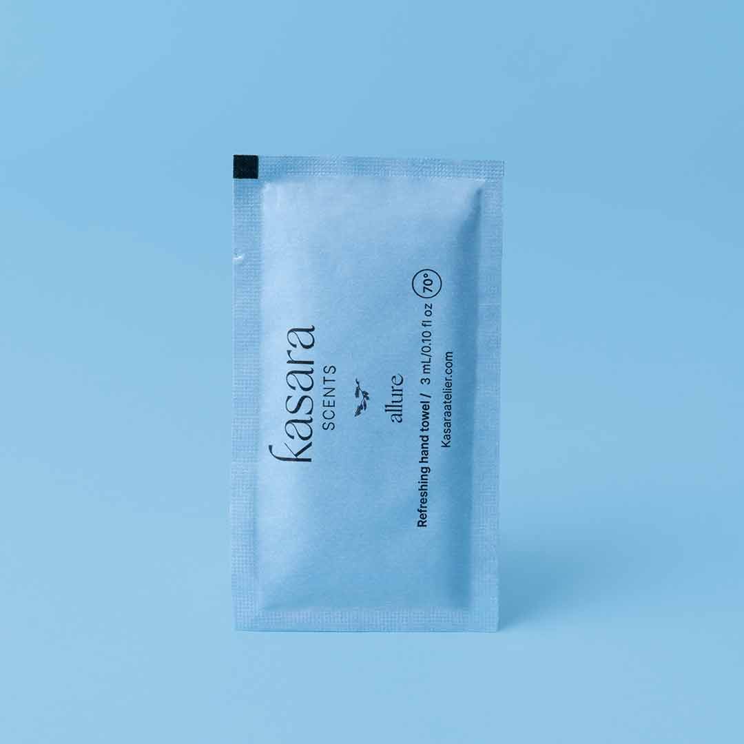 Kasara Atelier - Wholesale Face & Body Wipes - Allure, perfumed wipes 60pcs Bergamot, Lemon3