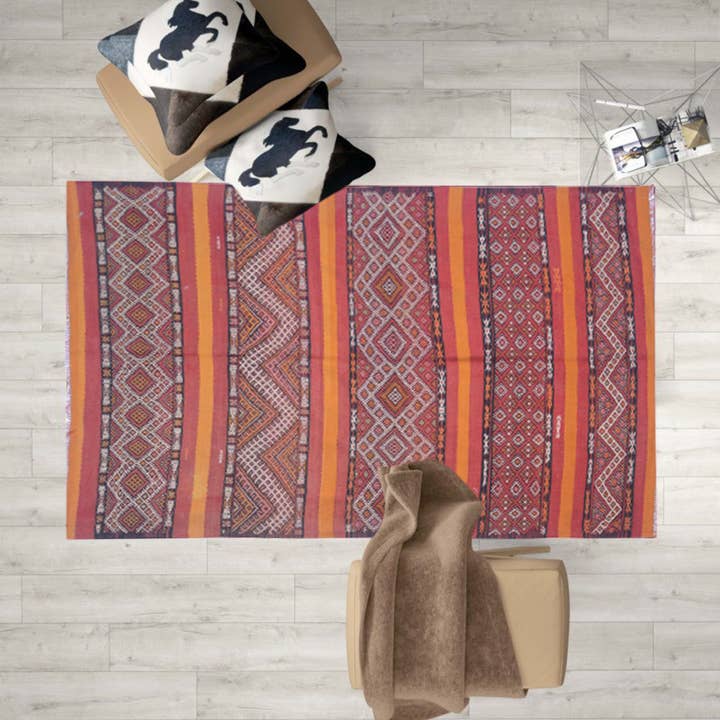 Baluch Contessa Gestreifter Vintage Teppich für den Großhandel von Fybernots