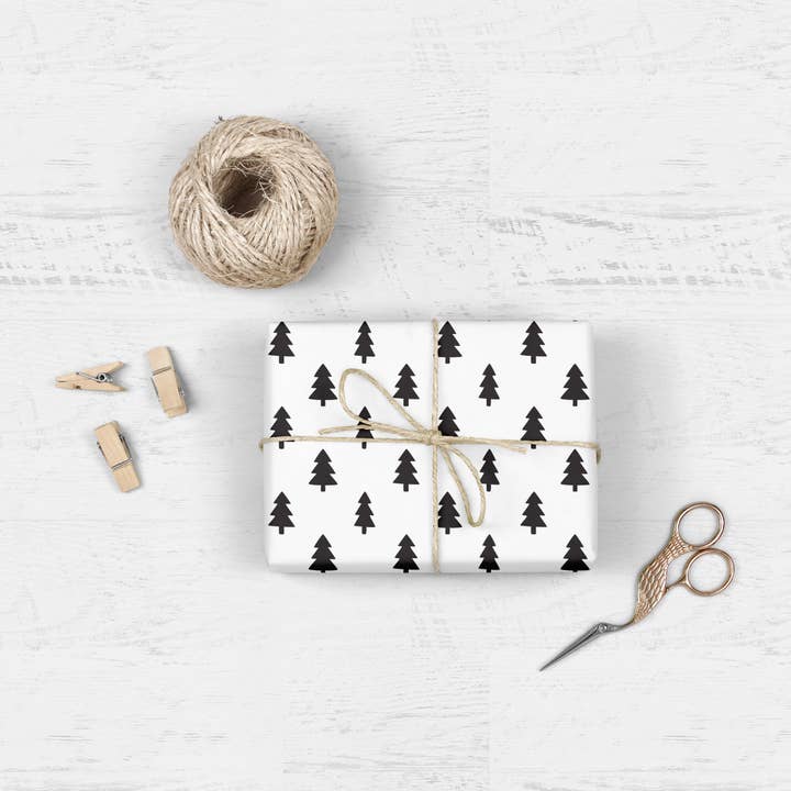 MELLOWWORKS - Wholesale Wrapping Paper Roll - CHRISTMAS TREES Gift Wrap (ROLL)