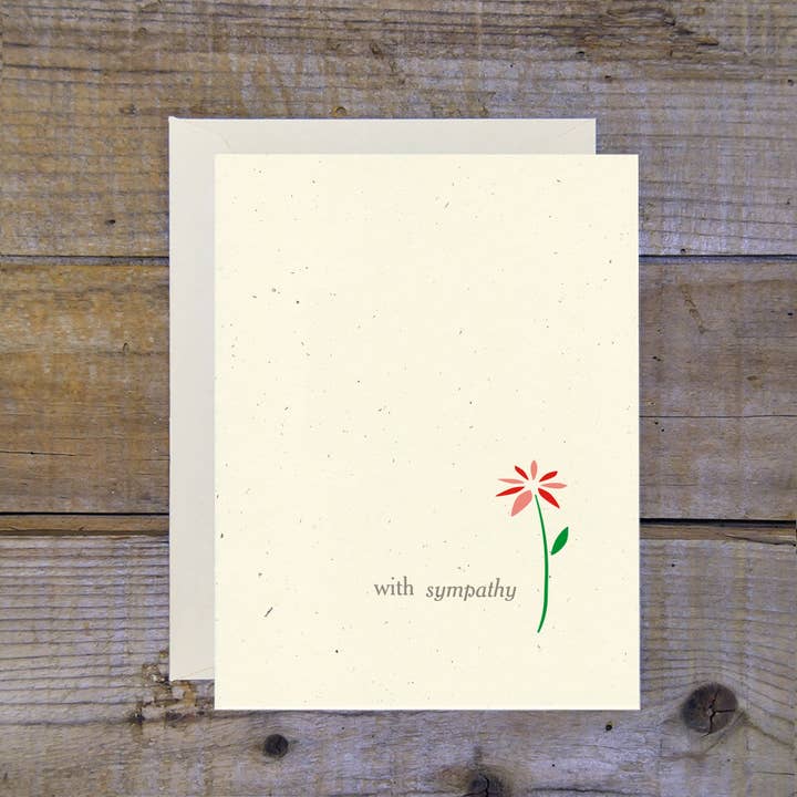 Sympathy Flower Card for wholesale by Troy Cloth & Paper