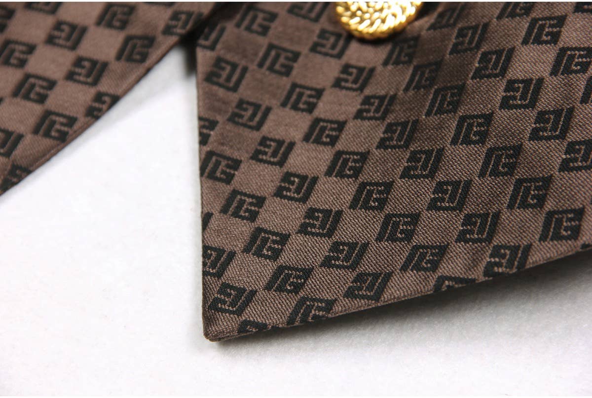 Marron Blazer brodé jacquard femme BL080 en vente sur Faire17