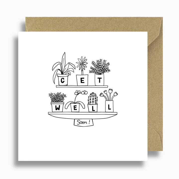 Cartão Get Well Soon House Plants por atacado de Lizzie Chancellor