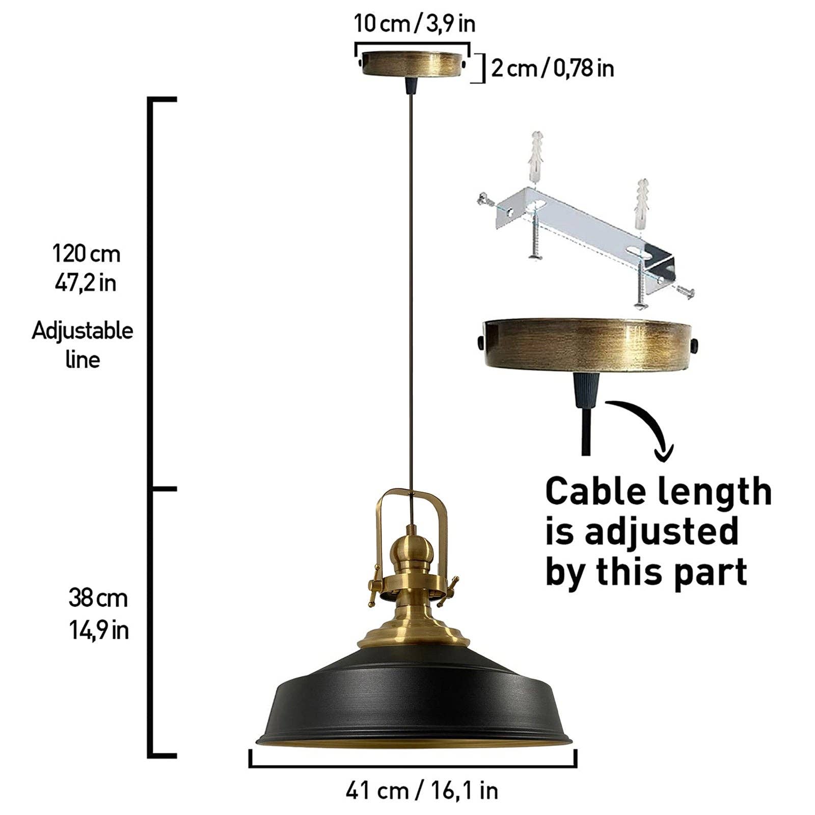 REMOVED BRAND – wholesale Chandelier/hanging light – Asletl Pendant Light, 15.7" Metal, E264