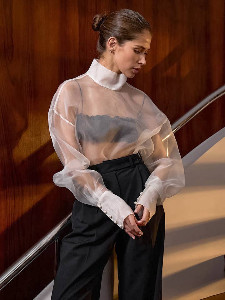 Marayn - Wholesale Blouse - Women's - Sheer Temptation Luxe Mesh Top Spring 20259