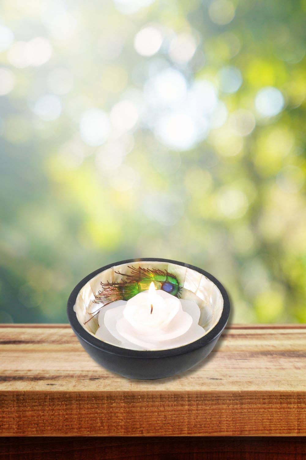 Multicolor Peacock Feather MOP Altar Bowl for wholesale on Faire2