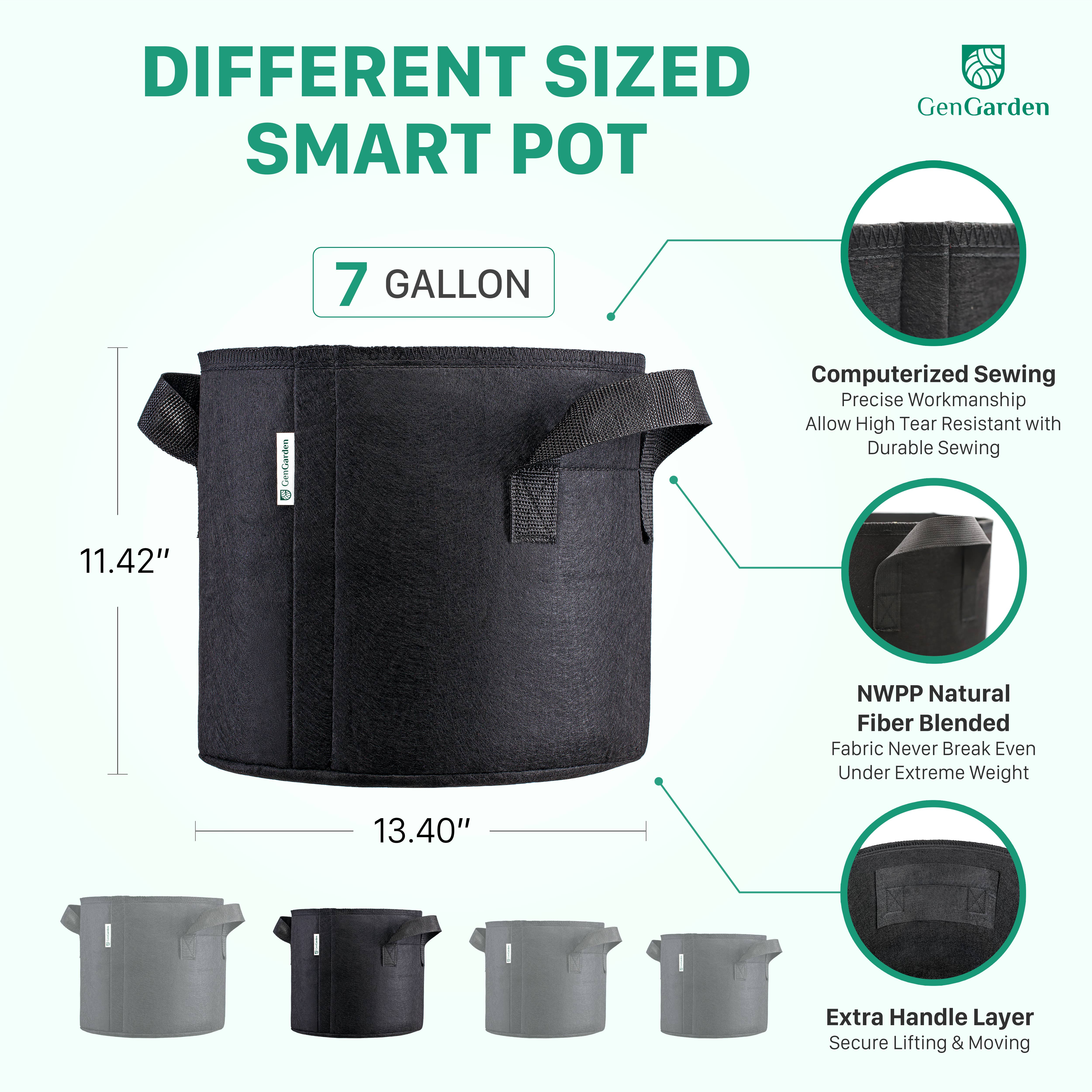 FutureBrand - Wholesale Plant Pot - Pack of 5 Plant Grow Bags (7 Gallon - Free garden spade)4