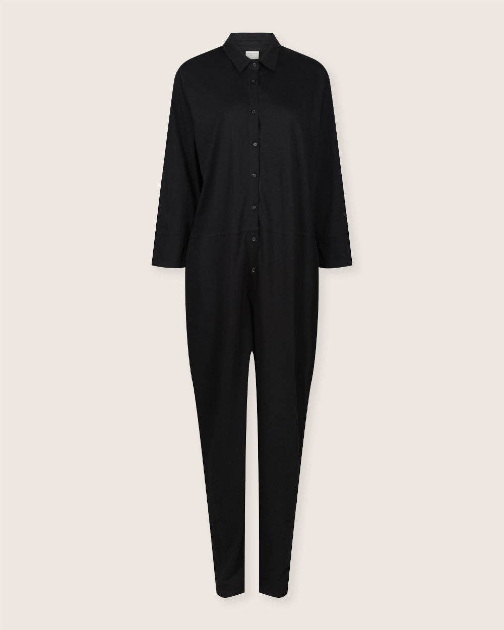 Shana Black Collared Jumpsuit for wholesale on Faire1