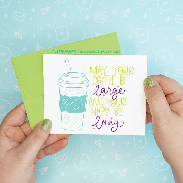 Colette Paperie – Engroshandel Hverdagshilsen kort – Kaffe Stor Lure Lange Sjovt Hilsen Kort