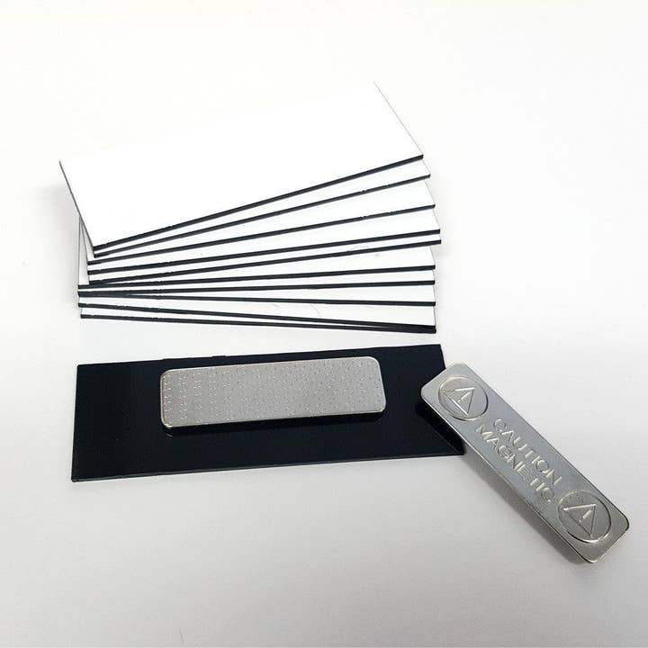 All Quality - Wholesale Badge Accessory - Unisex - 1" x 3" Name Tag Badge Blanks with Magnetic Backing - 10 Pack