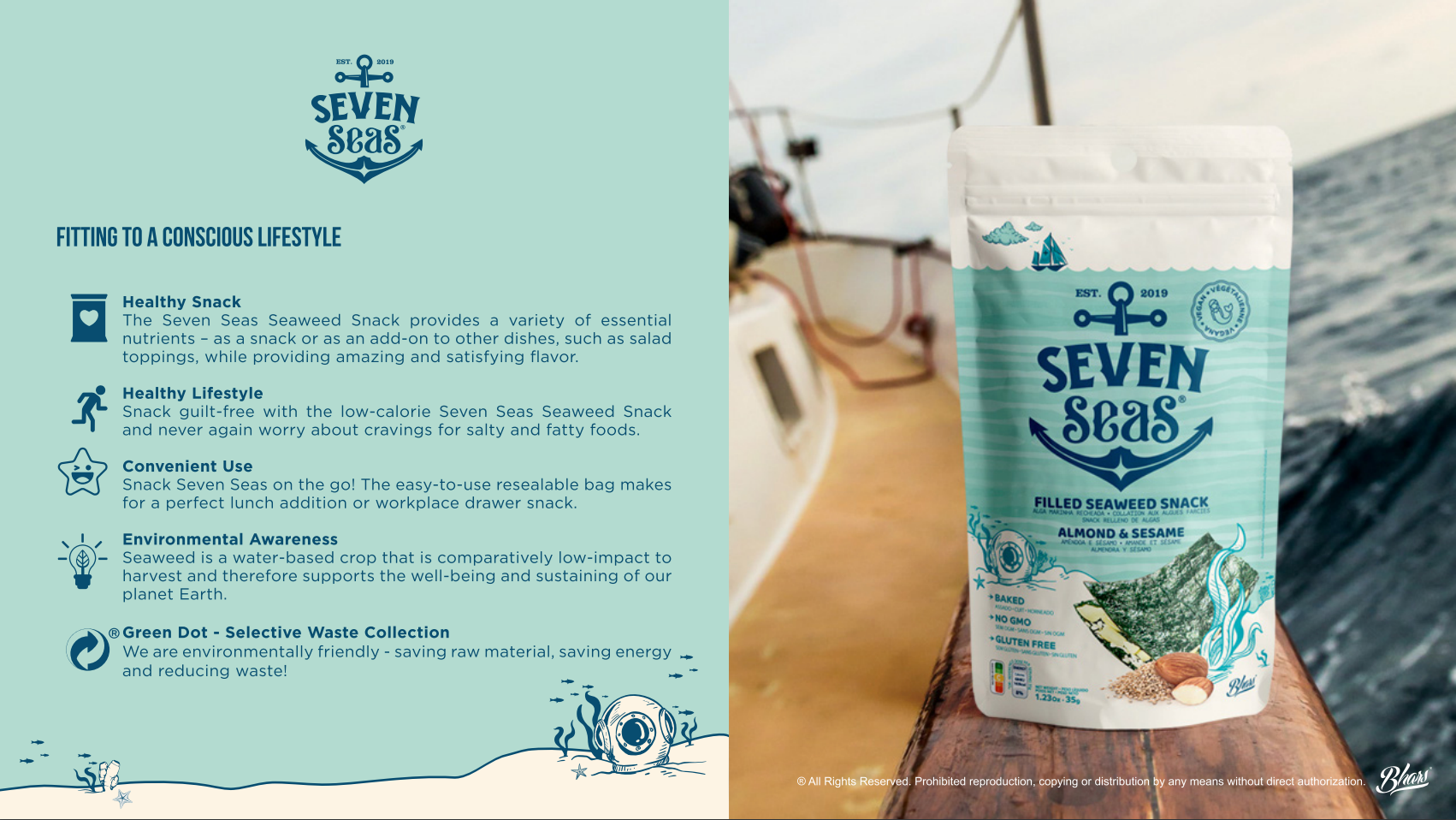 Bhars Foods - Wholesale Puffed Snack - Seven Seas - Baked Nori with Almond and Sesame (35g)5