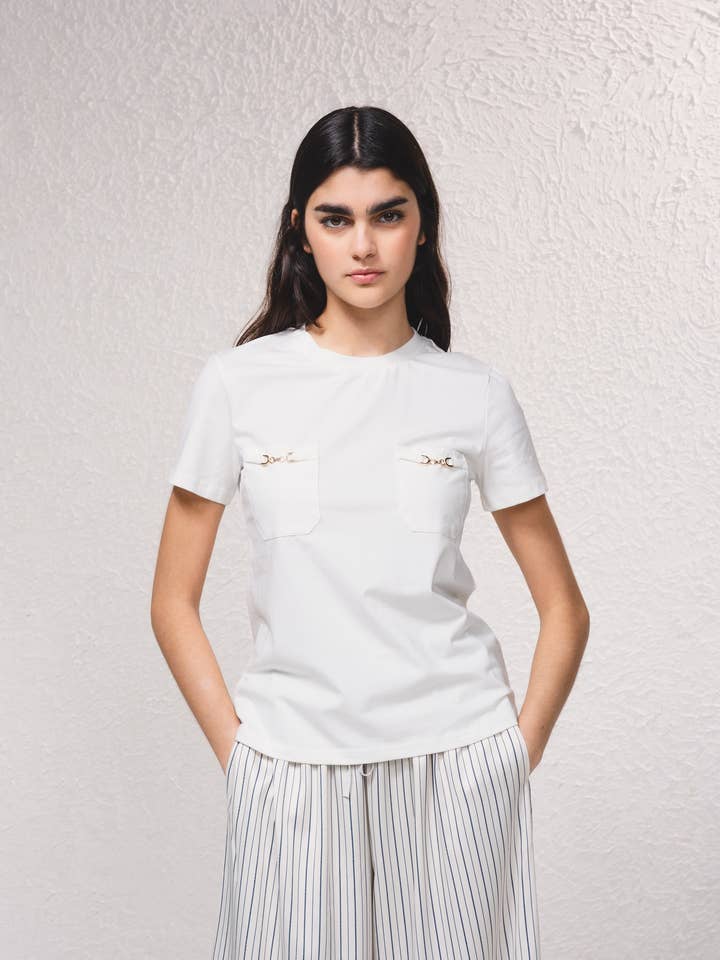 249638 - T-shirt with pockets and chain applications for wholesale by SMF