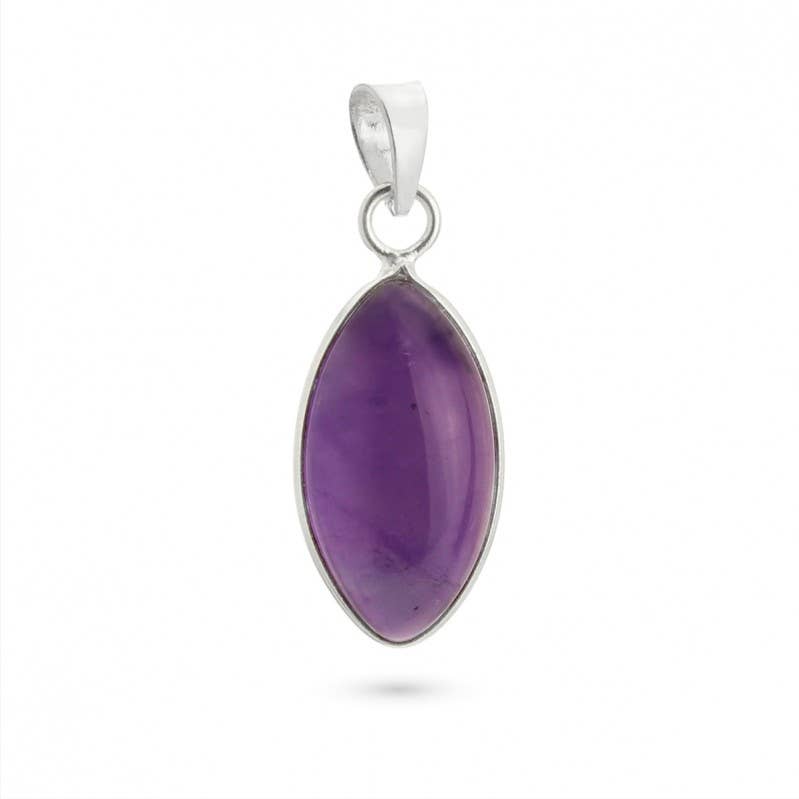 UniArt - Wholesale Individual Charm/Pendant - Silver and Stone Pendant, Basic Marquise Model10