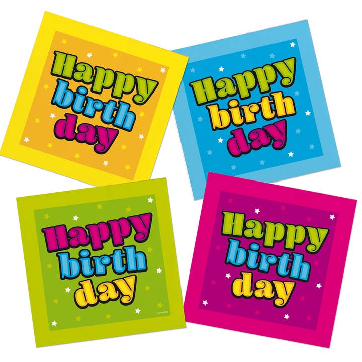 Serviettes étoile Happy Birthday 33x33 cm - 20 pièces pour la vente par Folat BV