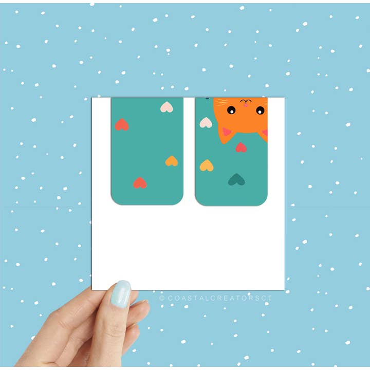 Coastal Creators of Connecticut - Wholesale Bookmark - 2-Pack Colorful Cats Magnetic Bookmarks (Packaged)1