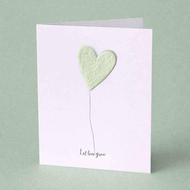 Carte de vœux "Laissez l'amour grandir" – Cœur en papier de graines de fleurs pour la vente par Countdown-Kalender - We celebrate emotions