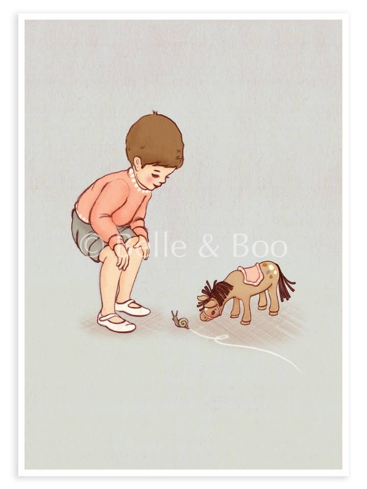 Hello Snail Postcard for wholesale by Belle & Boo Ltd