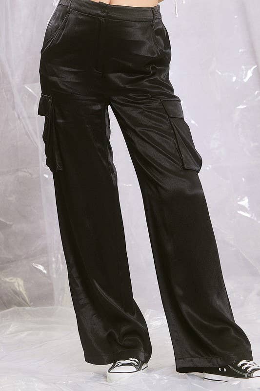 ILLA ILLA - Wholesale Pants - Women's - Satin Cargo Pants7