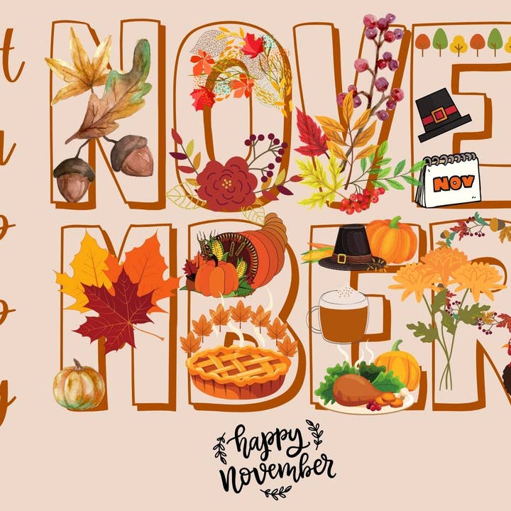 Happy November Postcard for wholesale by Piles of Postcards
