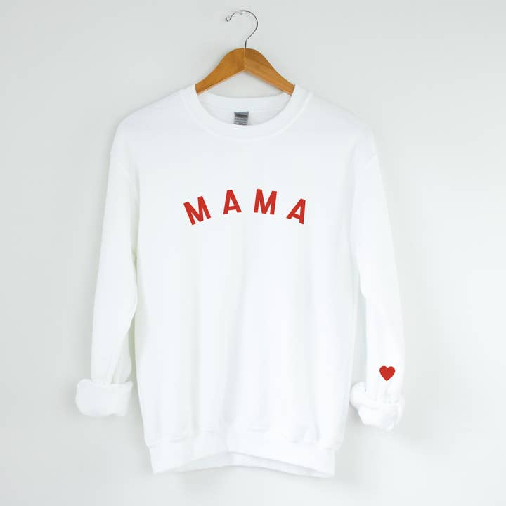 Mama Heart on Sleeve Sweatshirt for wholesale by SBG Co.