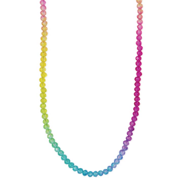 ZAD - Wholesale Beaded/Pearl Necklace - Rainbow Pastel Facet Bead Necklace