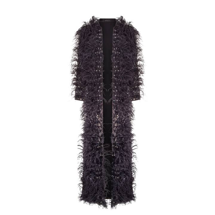 Draie Feather Maxi-Hemd (Kristall) für den Großhandel von Onalaja