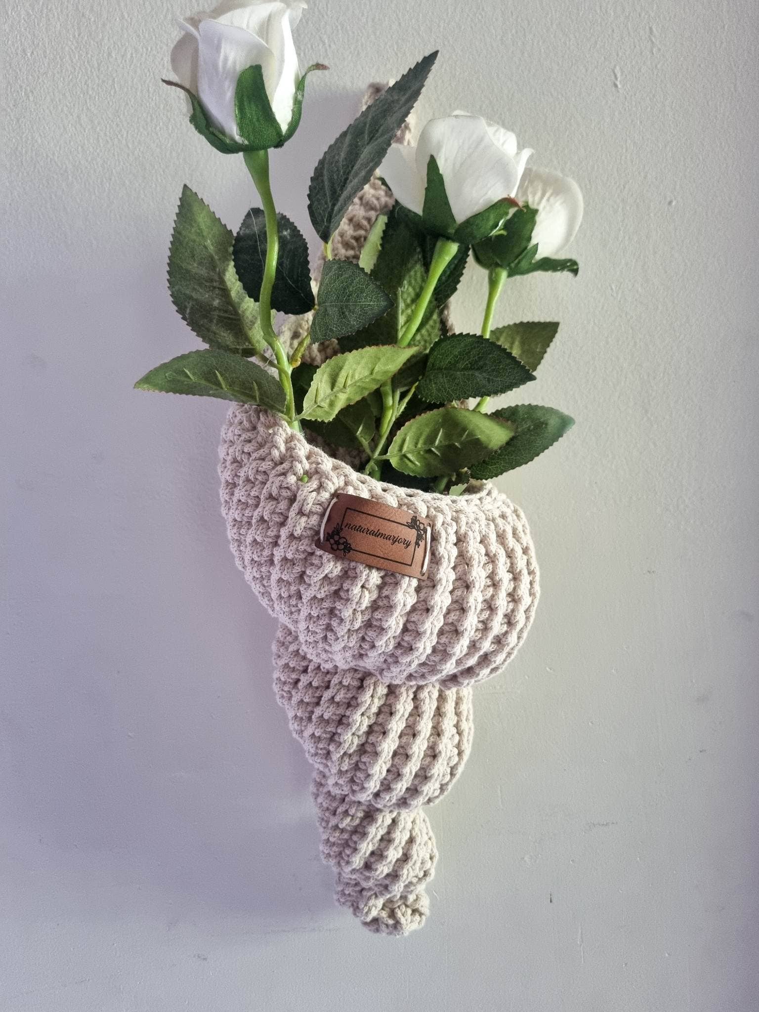 Naturalmarjory – wholesale Korg – Bulot M, dekorativ korg i bohemisk stil formad som snäcka2