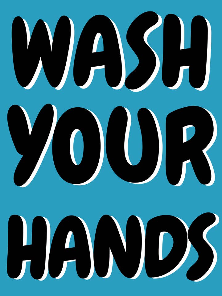 Wash Your Hands Bathroom A4 Print for wholesale by Brain2Brush