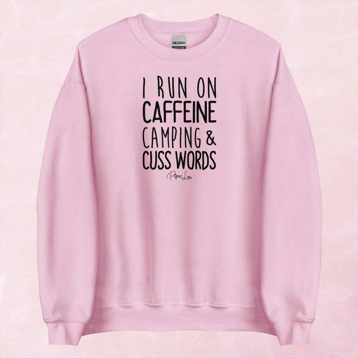 Piper Lou Collection - Wholesale Graphic sweatshirt – Women’s - I Run On Caffeine, Camping, & Cuss Words Graphic Crewneck Sweatshirt10