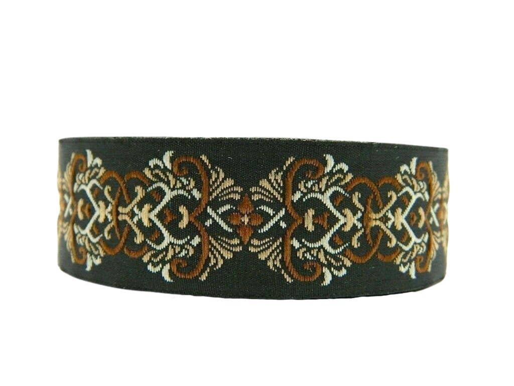 Grandbazaar24 - Vente Matériels de bricolage - Ruban jacquard avec motif baroque/ornemental – 25 mm1