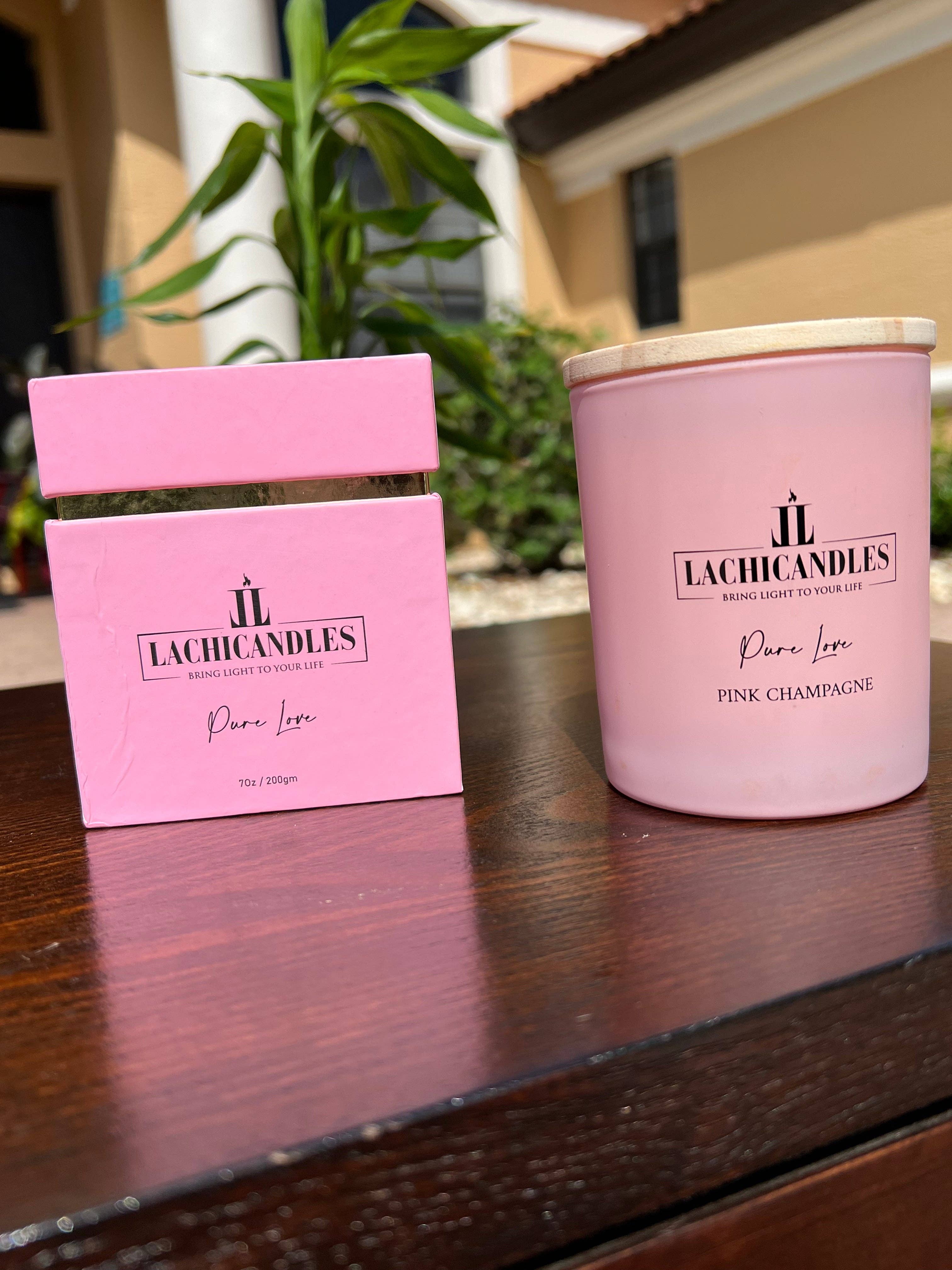 LACHICANDLES – Großhandel Kerze im Glas / gefüllte Kerze – Rosa Champagner1