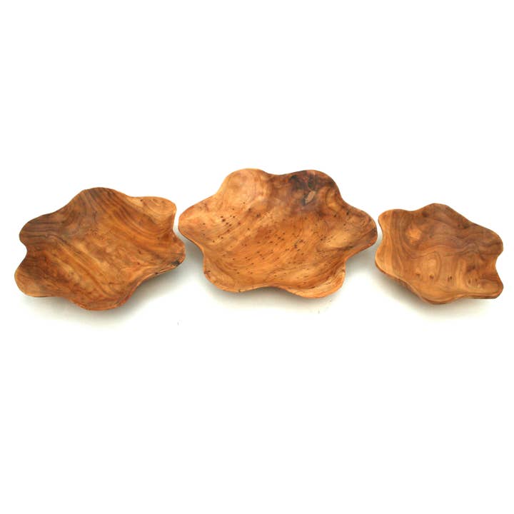 Burl Root Tomato Platter Set of 3 for wholesale by Housewares & Tabletops by Contrast Inc.