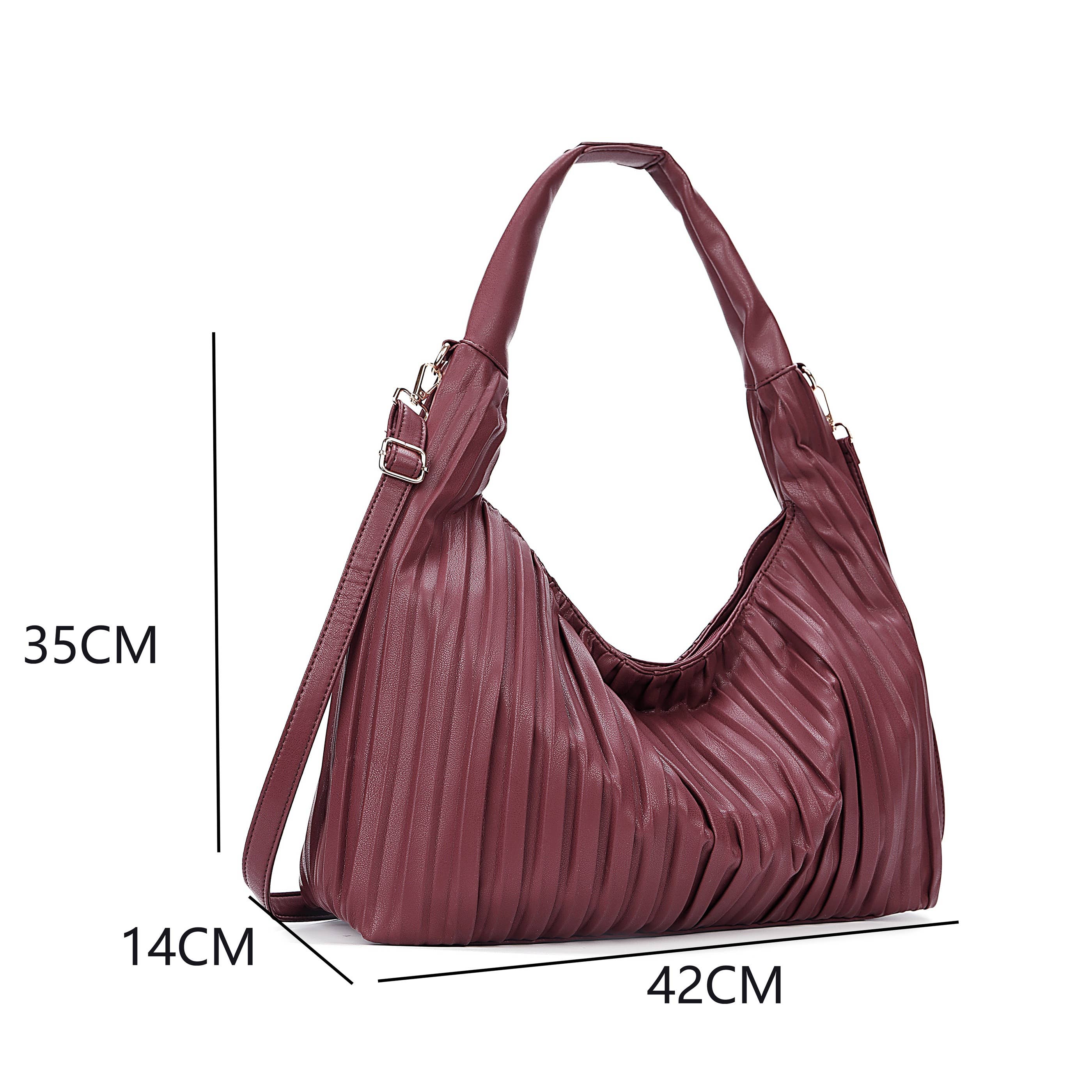 Superbia – wholesale Shoulder bag – women's – Super Soft Pleated Large Over the Shoulder Hobo Bag 2