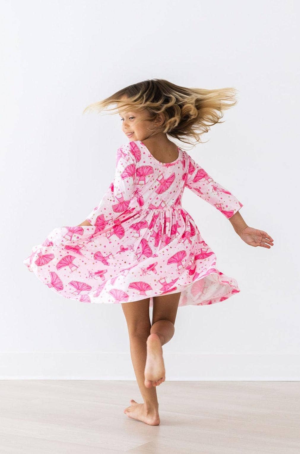 Mila & Rose - Wholesale Dress - Kids - Pirouette 3/4 Sleeve Pocket Twirl Dress