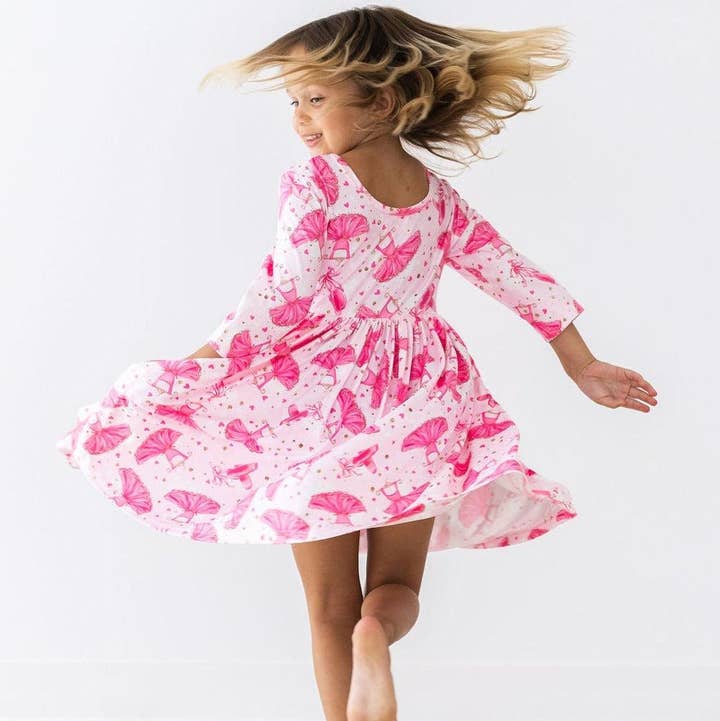 Mila & Rose - Wholesale Dress - Kids - Pirouette 3/4 Sleeve Pocket Twirl Dress0