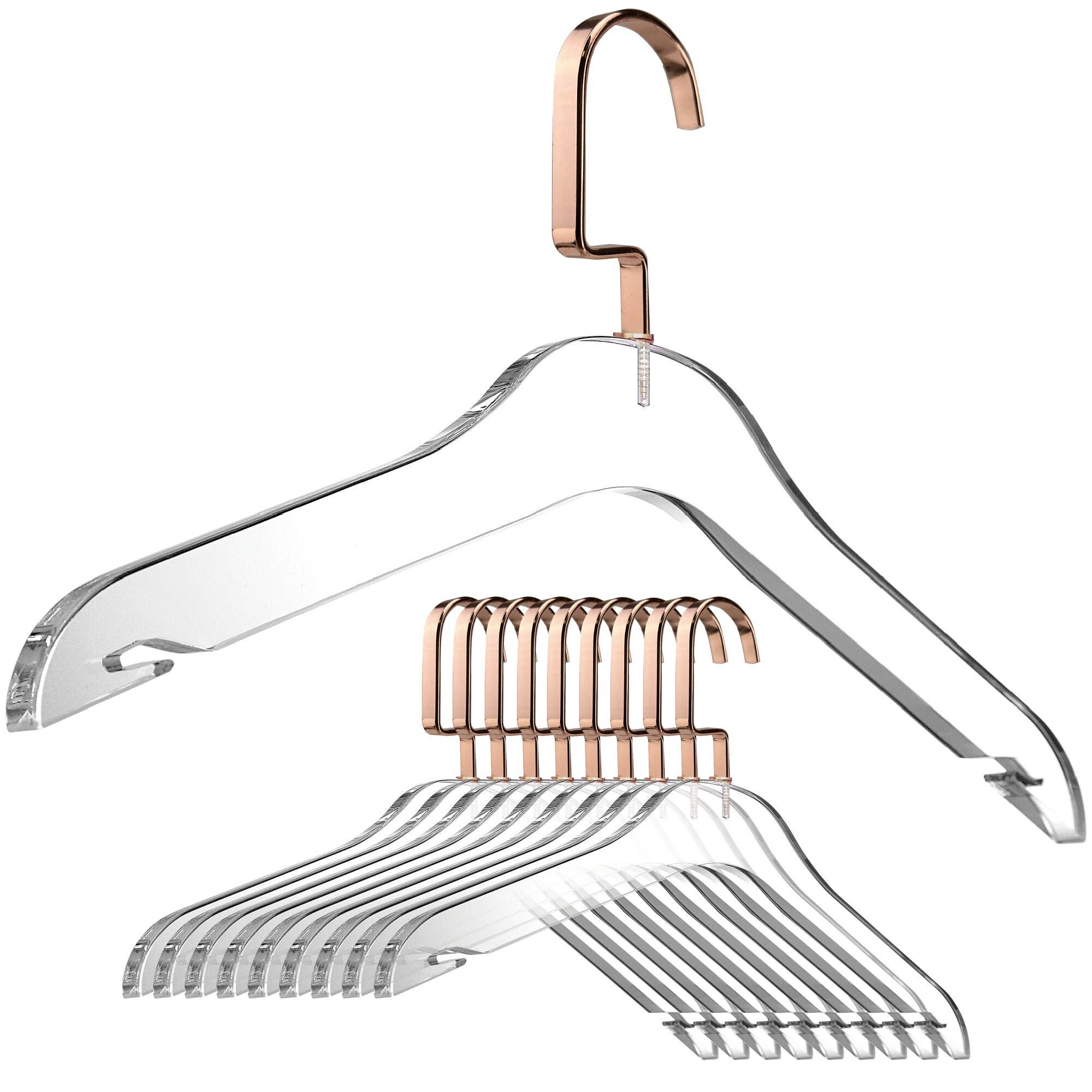 DesignStyles Home – wholesale Clothes hangers – Simply Brilliant Acrylic Hanger with Rose Gold Hook6