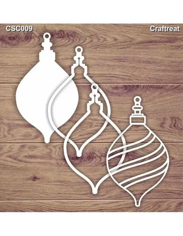CrafTreat - Wholesale Ornament - CrafTreat 3D Shaker Chipboard - Bauble2