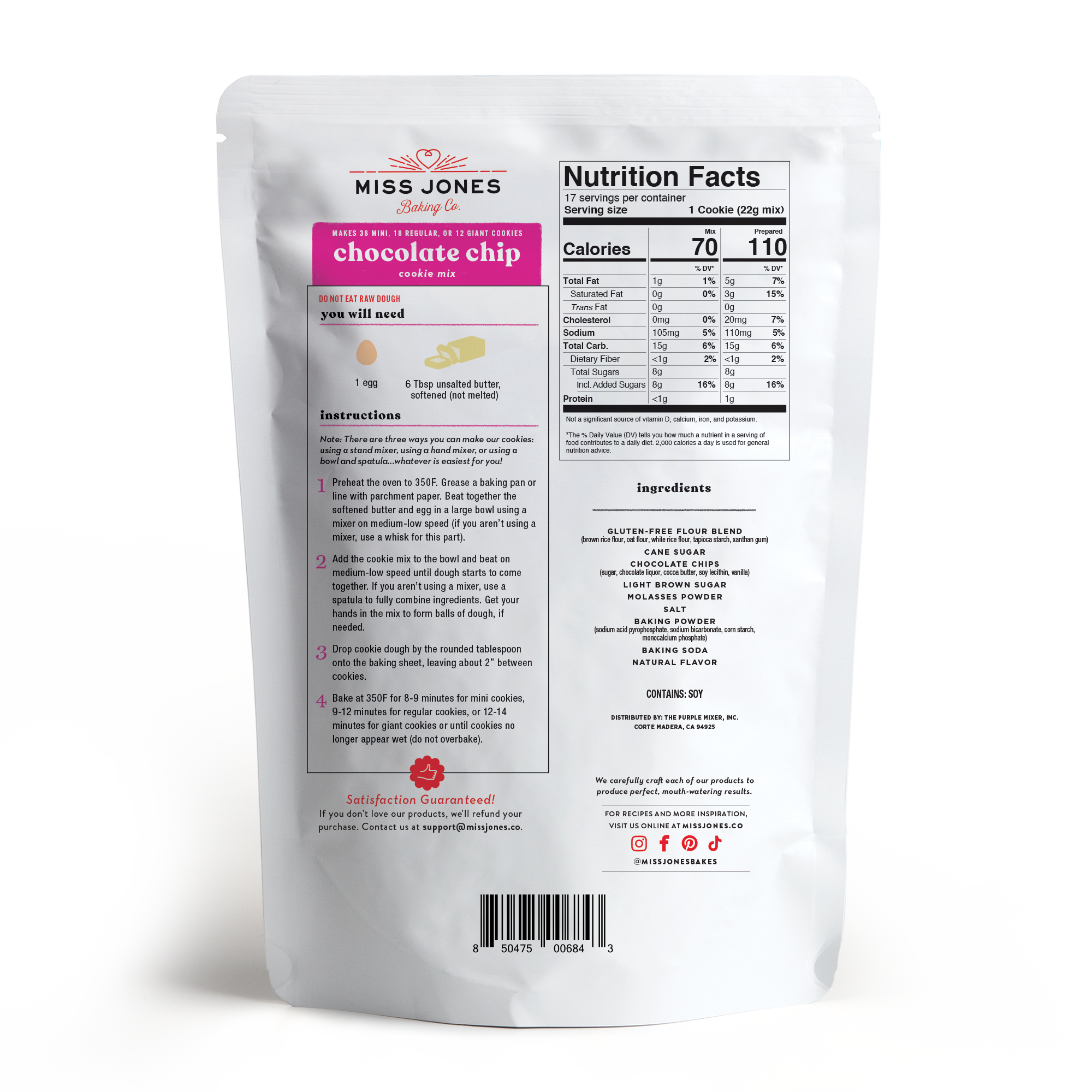Miss Jones Baking Co. - Vente Préparation pour biscuits - Mélange à biscuits au chocolat sans gluten3