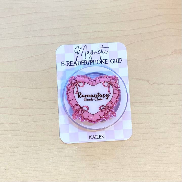 Club de lecture Romantasy Cœur pour liseuse électronique, support de téléphone pour tous les appareils - Magnétique ou adhésif pour la vente par Kailex Boutique Wholesale