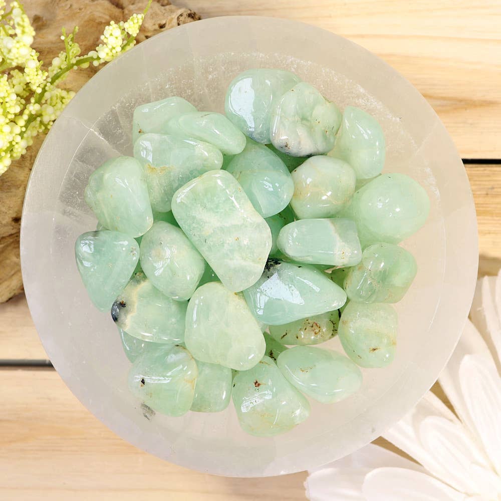 Natures Artifacts Inc - Wholesale Spiritual Stone/Crystal - 1 lb Prehnite Tumbled Stones1