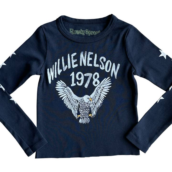 Willie Nelson 1978 Geripptes Langarmshirt für den Großhandel von Rowdy Sprout