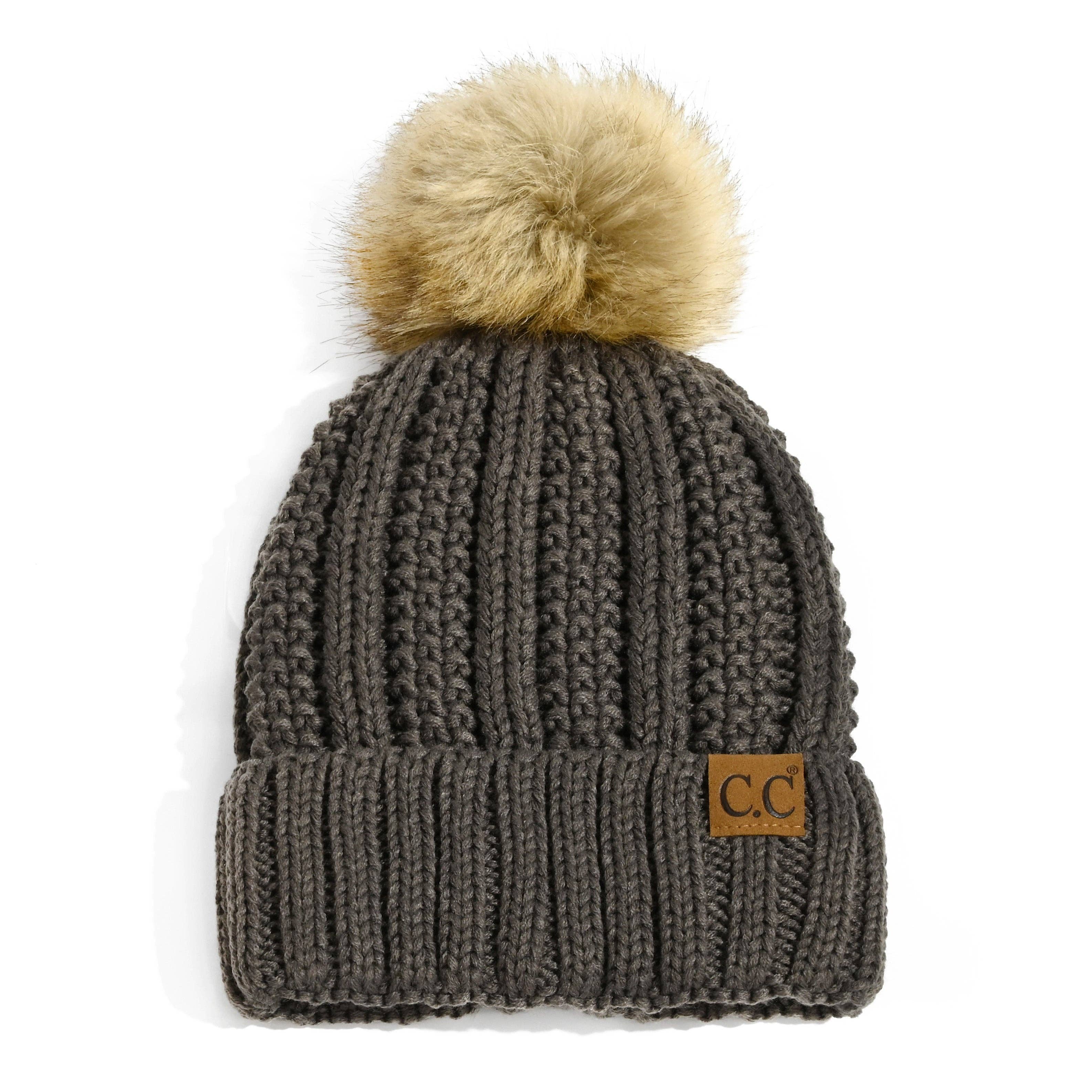 Truly Contagious – Großhandel Beanie – Damen – CC Mütze mit auffälligem Kunstpelz-Bommel (YJ-820)6
