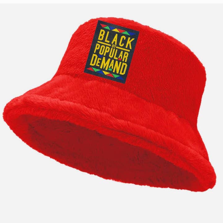 Svart efter populär efterfrågan "Black Power" röd fleecehatt för wholesale av HGC Apparel LLC