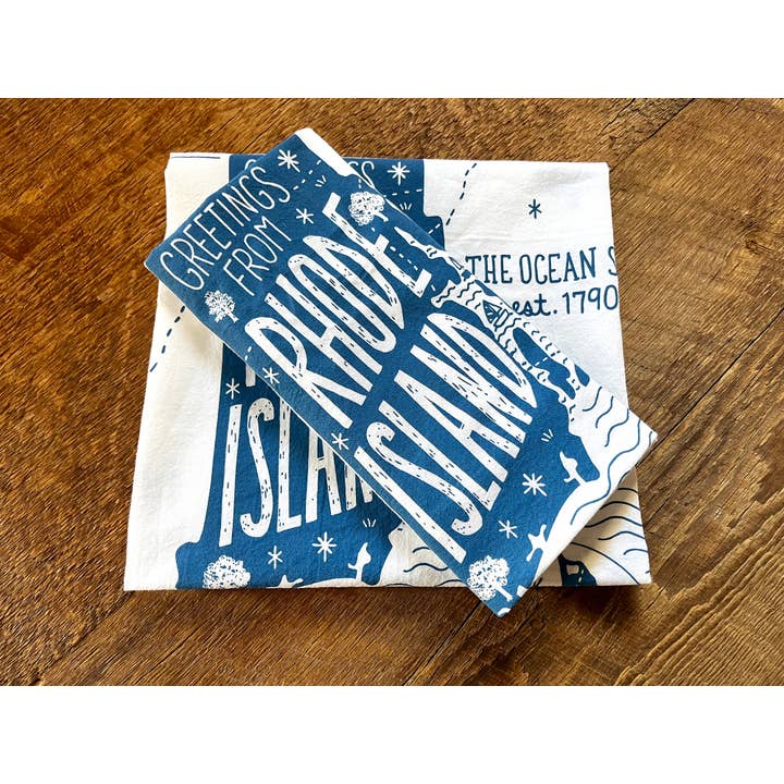 Noteworthy Paper & Press - Wholesale Tea Towel - Rhode Island Tea Towel2