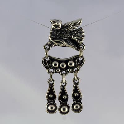 Sterling Silver Large Dove with Dangles Earrings for wholesale by Moosepablos, Inc.