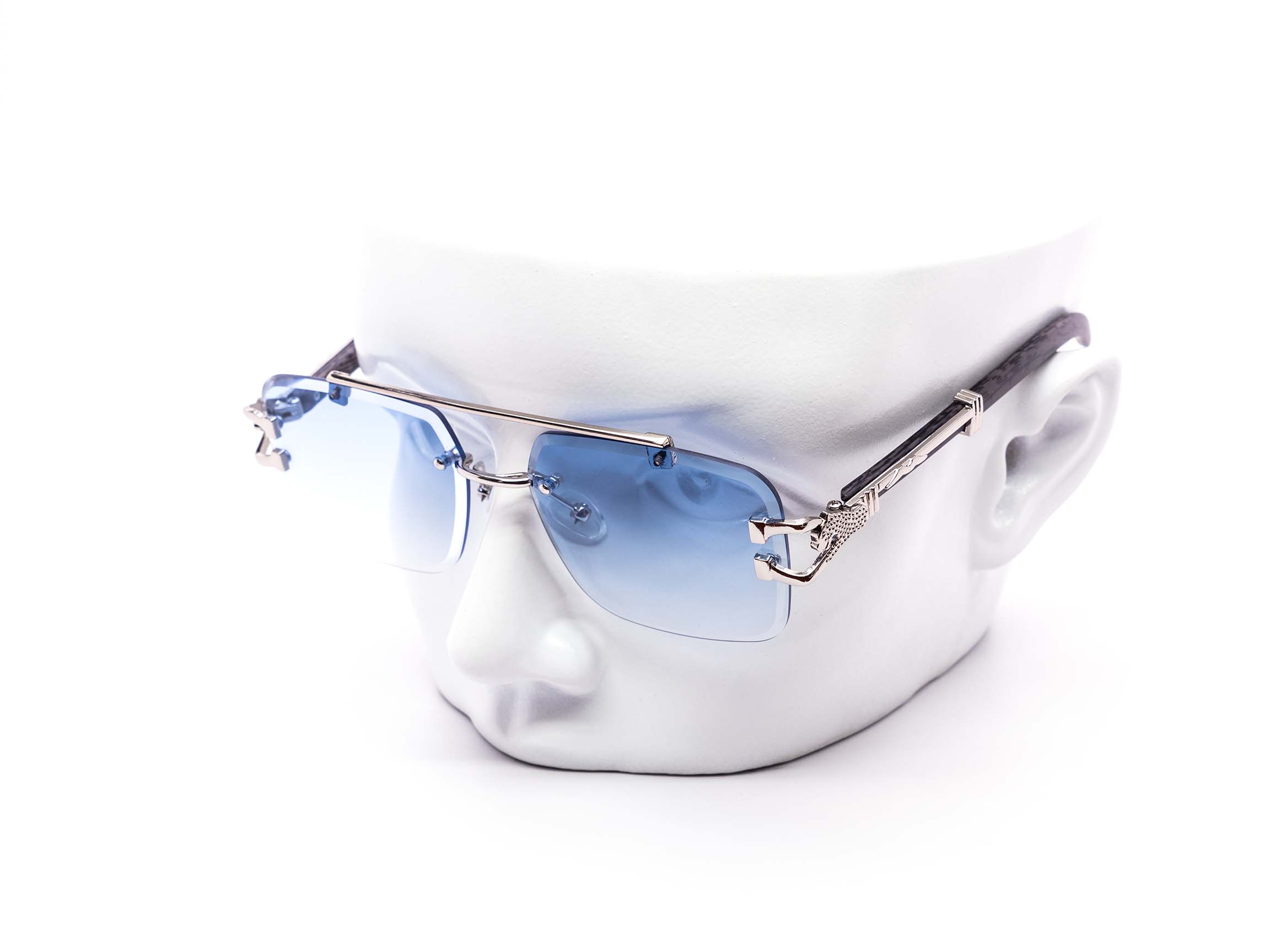 Still Friday - Wholesale Sunglasses - Women's - Chic Rimless Gradient Snake Miter-cut Aviator Sunglasses3