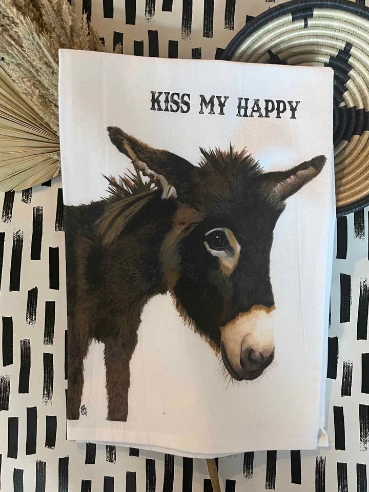 Tea Towel - Kiss My Happy for wholesale by DOLLY ESTELLE